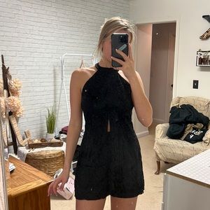 Black Lace Romper